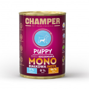 CHAMPER Puppy Turkey - Nassfutter für Hunde - 400g
