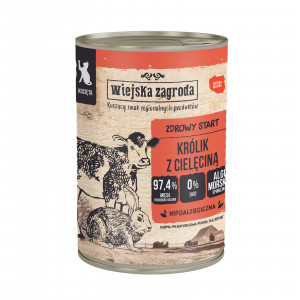 WIEJSKA ZAGRODA Rabbit with veal for kittens - nassfutter für Katzen - 400g