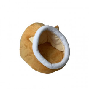 GO GIFT Zwinger Katzenbett - gelb-weiß - 40x45x34 cm 