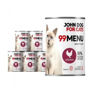 JOHN DOG 99 Menu Chicken - nassfutter für Katzen - 6 x 400g
