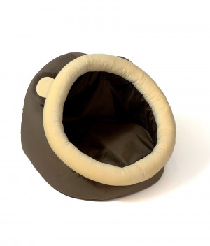 GO GIFT Zwinger Katzenbett - braun und creme - 40x45x34 cm 