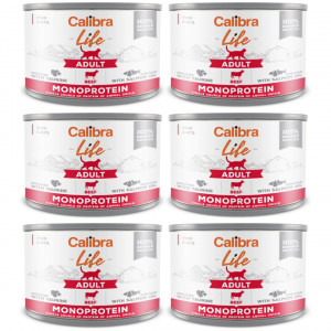 CALIBRA Cat Life Adult Beef - Nassfutter für Katzen - 6x200g