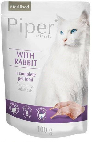 DOLINA NOTECI Piper Animals Sterilised Rabbit - Nassfutter für Katzen - 100 g 