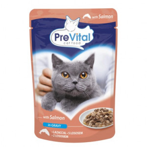 PREVITAL Salmon in gravy - nassfutter für Katzen - 100g