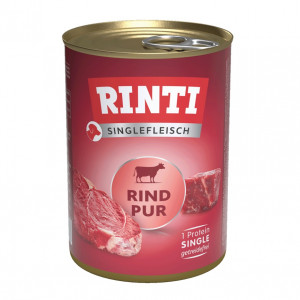 RINTI Singlefleisch Pur Beef - Nassfutter für Hunde - 400g