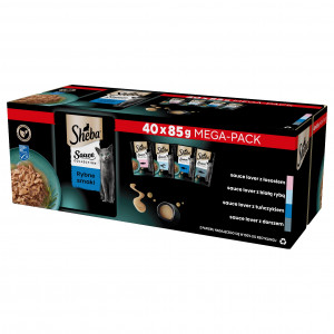 SHEBA Sauce Collection Sammlung von Fischaromen – Nassfutter für Katzen – 40 x 85 g