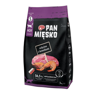 PAN MIĘSKO Kalb mit Garnelen Small - Trockenfutter für Katzen - 5 kg
