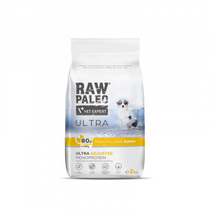RAW PALEO Ultra Medium&Large Puppy Turkey – Trockenfutter für Welpen – 2 kg