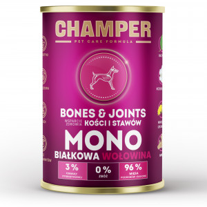 CHAMPER Bones & Joints Beef - Nassfutter für Hunde - 400g