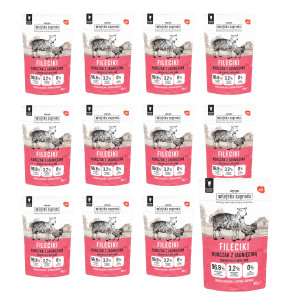 WIEJSKA ZAGRODA Hähnchenfilets mit Lamm – Nassfutter für Katzen – 12x85g