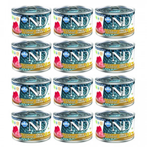 FARMINA N&D Cat Natural Thunfisch&Huhn- Nassfutter für Katzen - 12x140 g