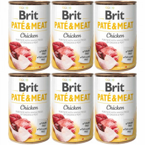 BRIT Paté & Meat Huhn - Nassfutter für Hunde - 6x400g