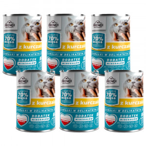 FRENDI mit Huhn Stückchen in feiner Soße – Nassfutter für Katzen – 6x400g