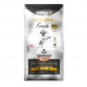 BIOFEED Euphoria Fresh Junior Medium & Large Monoprotein Turkey - trockenfutter für Hunde - 2kg