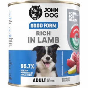 JOHN DOG Good Form Rich in lamb - Nassfutter für Hunde - 800g