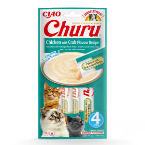 INABA Churu Chicken with Crab Recipe - Katze behandeln - 4x14 g