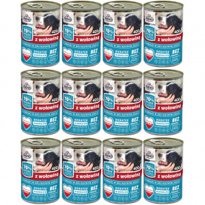 FRENDI mit Rind Stücke in feiner Soße - Nassfutter für Hunde - 12x400g