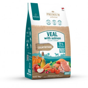 POKUSA Premium Selection Veal with salmon Adult - trockenfutter für Hunde - 3kg