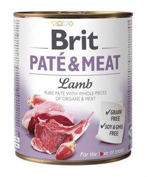 BRIT Paté & Meat mit Lammfleisch - Nassfutter für Hunde - 800g
