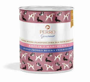 PERRO Gourmet Rabbit with carrot - Nassfutter für Hunde - 800g