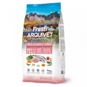 ARQUIVET Frischer Lachs mit Pute - halbfeuchtes Hundefutter - 10 kg