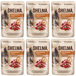SHELMA Rich in duck in sauce - nassfutter für Katzen - 6x85g