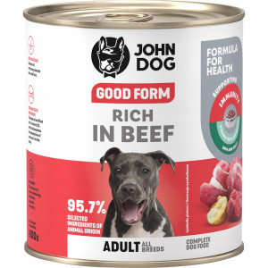 JOHN DOG Good Form Rich in beef - Nassfutter für Hunde - 800g