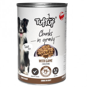 TUF TUF Meaty chunks with game - Nassfutter für Hunde - 1250g