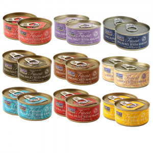 FISH4CATS Finest Filet GESCHMACKSMIX – Nassfutter für Katzen 18x70g