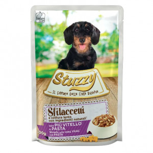 STUZZY Sfilaccetti Kalbfleisch mit Nudeln – Nassfutter für Hunde – 100 g