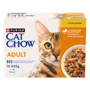  PURINA Cat Chow Huhn, Zucchini - Nassfutter für Katzen - 10x85 g