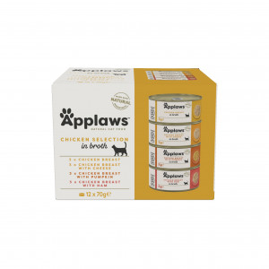 APPLAWS Chicken Selection in Broth - nassfutter für Katzen - 12x70g