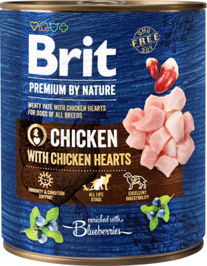 BRIT Premium by Nature Chicken with hearts - Nassfutter für Hunde - 800 g