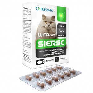 EUROWET Wita-Vet Coat - nahrungsergänzungsmittel für katzen - 60 tabletten