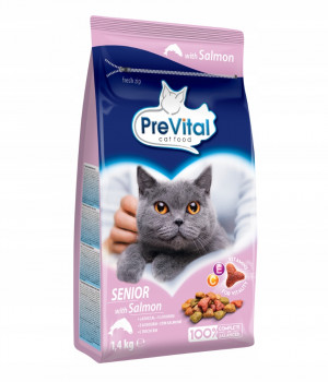 PREVITAL Senior Salmon - trockenfutter für Katzen - 1,4kg