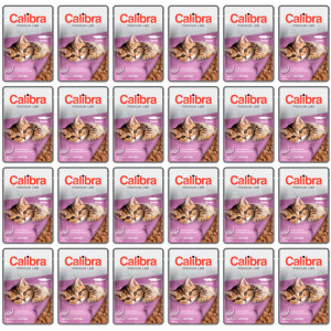 CALIBRA Cat Premium Kitten Salmon - Nassfutter für Katzen - 24x100g