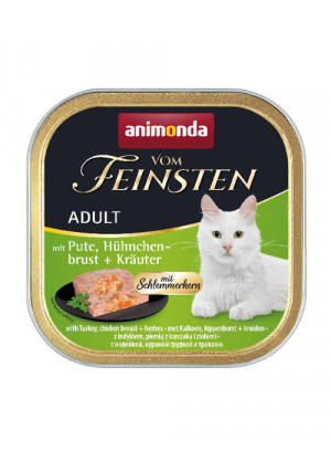 ANIMONDA Vom Feinsten Adult Turkey, chicken breast and herbs - nassfutter für Katzen - 100g