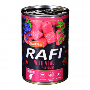 Dolina Noteci Rafi Junior mit Kalbfleisch, Cranberry und Blaubeere - Nasses Hundefutter 400 g