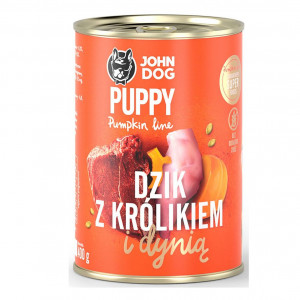 JOHN DOG Pumpkin Puppy Wild boar with rabbit and pumpkin - Nassfutter für Hunde - 400g