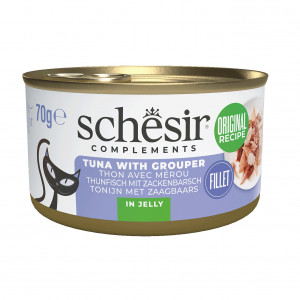 SCHESIR Tuna with grouper in jelly - nassfutter für Katzen - 70g