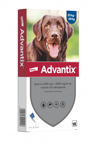 BAYER Advantix - Parasitentropfen für Hunde L - 4 x 4 ml