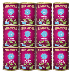 CHAMPER Puppy Monoprotein Lamm – Nassfutter für Welpen – 12×400 g