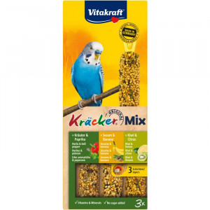 VITAKRAFT Kräcker Mix Banana, kiwi, pepper - Leckerlis für Wellensittiche - 3 Stk.