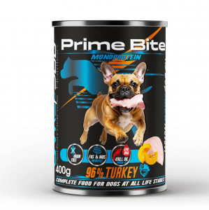 PRIME BITE Monoprotein Turkey with pumpkin - Nassfutter für Hunde - 400g