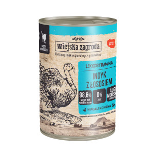 WIEJSKA ZAGRODA Turkey with salmon - Nassfutter für Katzen - 400g