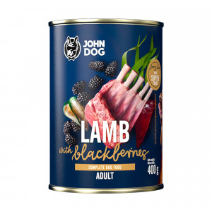 JOHN DOG Berry Line Lamb with blackberries - Nassfutter für Hunde - 400g