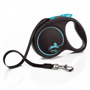 Flexi Automatische Leine Black Design M 5 m, Blau