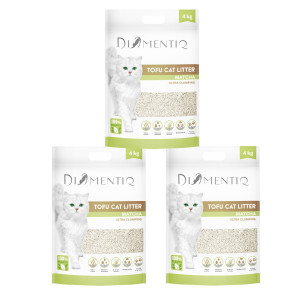 DIAMENTIQ Tofu Matcha Ultra klumpend – pflanzliche Katzenstreu – 3×4 kg