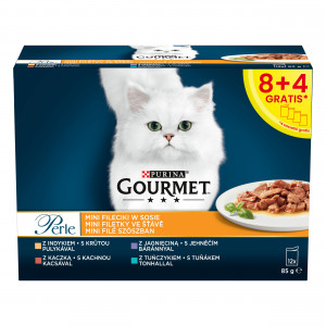 PURINA Gourmet Perle Duck, turkey, lamb, tuna - Nassfutter für Katzen - 12x85 g 