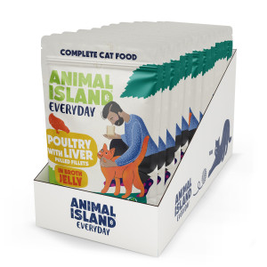 ANIMAL ISLAND Everyday Poultry and liver in jelly - nassfutter für Katzen - 12 x 85g